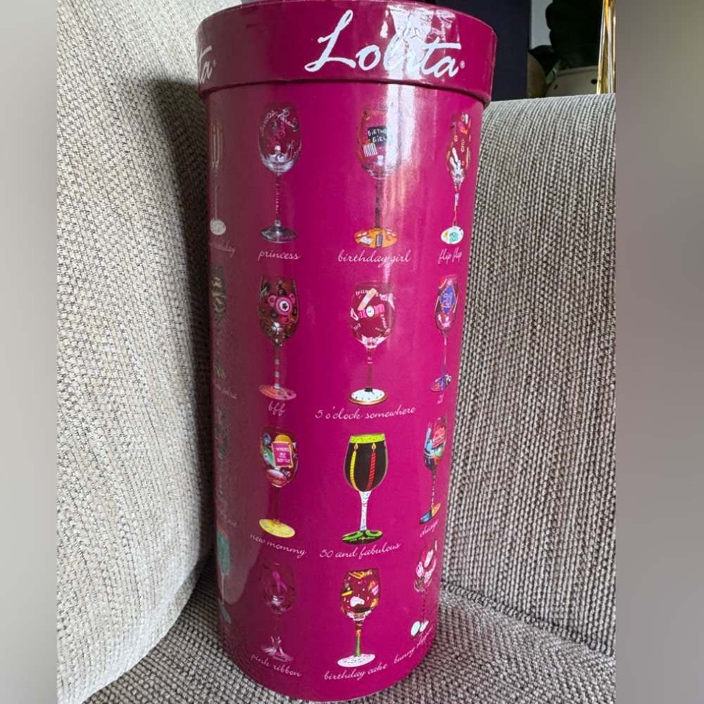 Lolita Love My Wine “Chicago” glass and canister